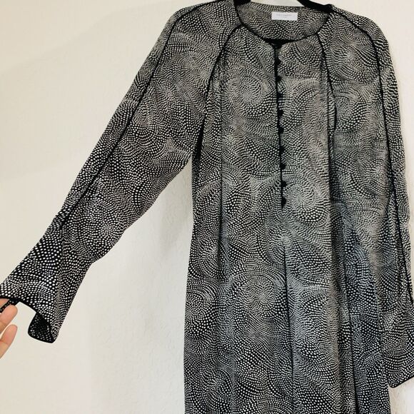 Equipment Abelina Dress Women 10* Black Dotted Button Front Designer Luxury Posh - Picture 4 of 13